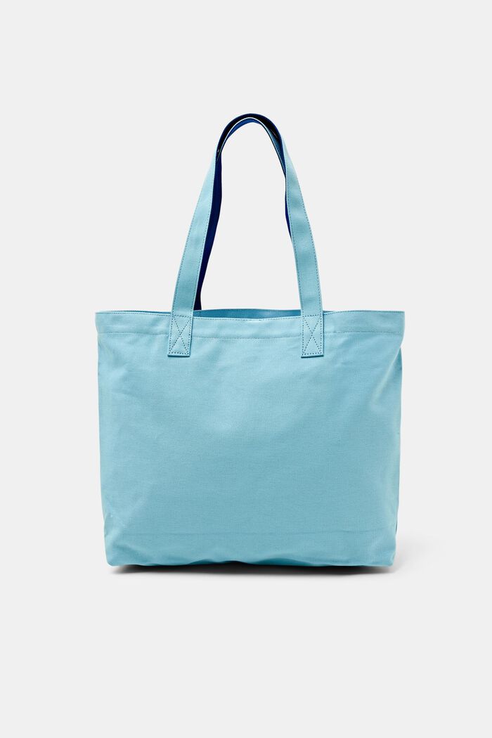 Logo Canvas Tote Bag, LIGHT TURQUOISE, detail image number 3