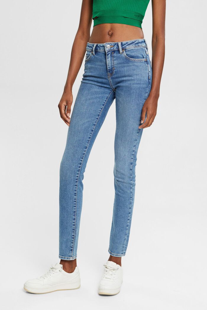 Mid-Rise Slim Jeans, BLUE MEDIUM WASHED, detail image number 1