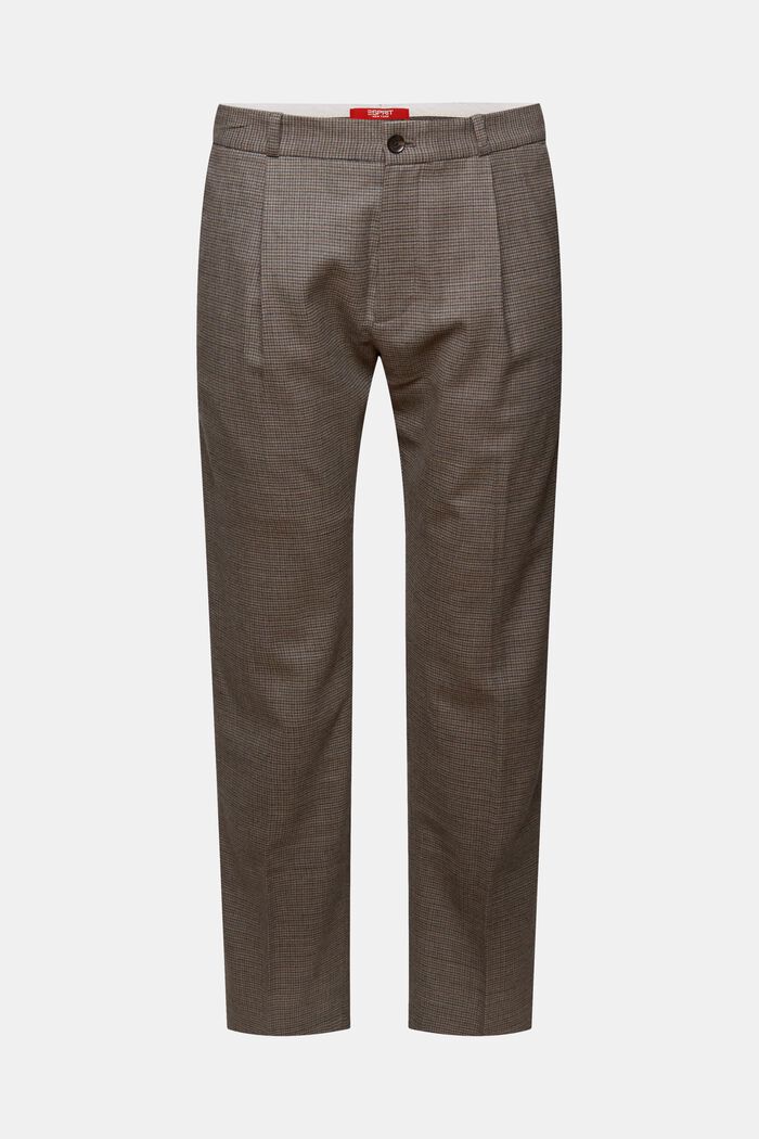 Houndstooth wool trousers, BROWN GREY, detail image number 7