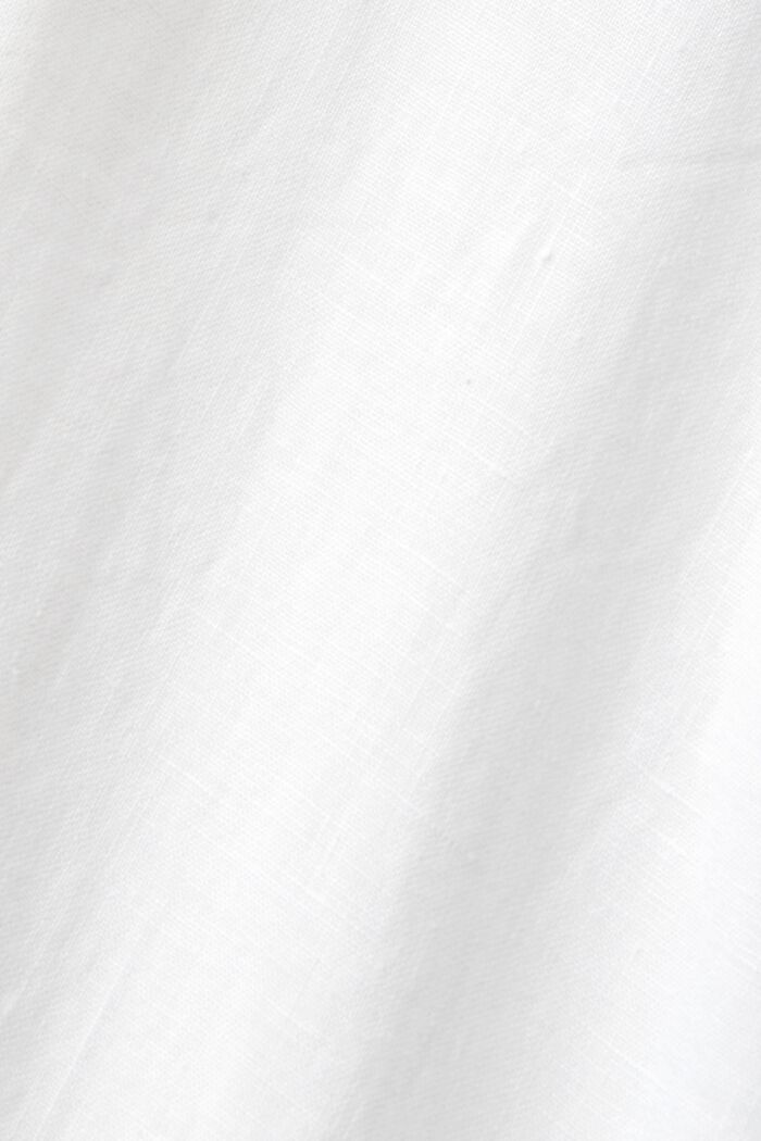Short sleeve linen blouse, WHITE, detail image number 5