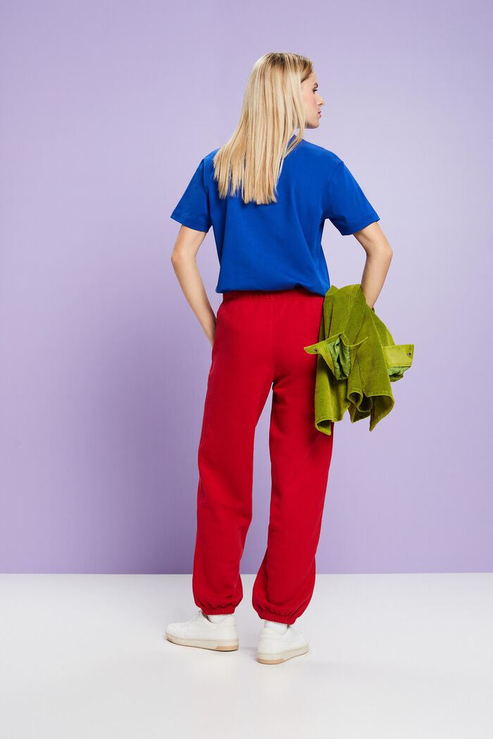 Unisex Cotton Fleece Logo Sweatpants, RED, detail image number 4