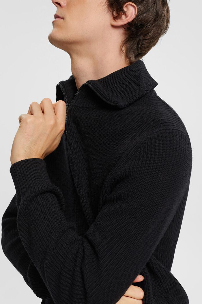 Chunky half-zip jumper, BLACK, detail image number 0