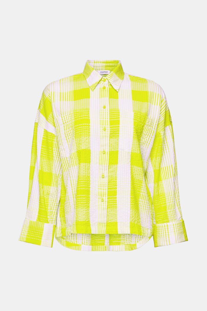 Printed Seersucker Button-Up Shirt, LIGHT GREY 3, detail image number 5