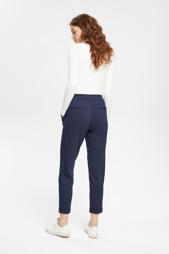 Mid-rise jogger style trousers, NAVY, detail image number 3