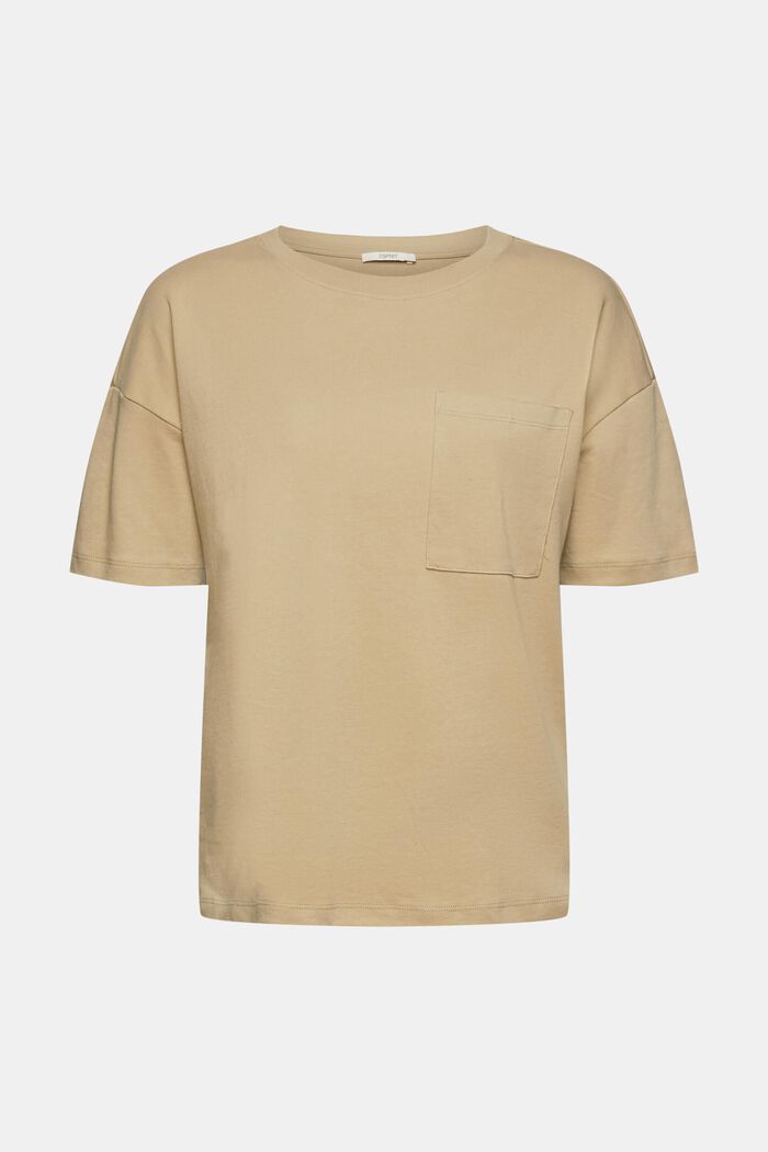 T-shirt with a breast pocket, PALE KHAKI, detail image number 2