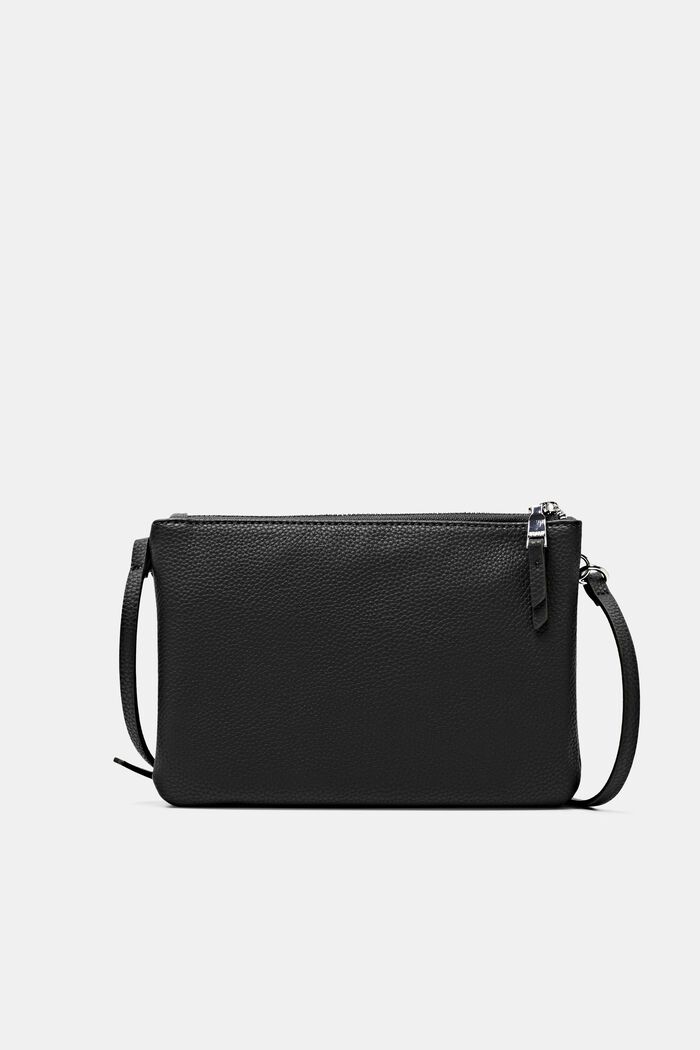 Faux Leather Shoulder Bag, BLACK, detail image number 0