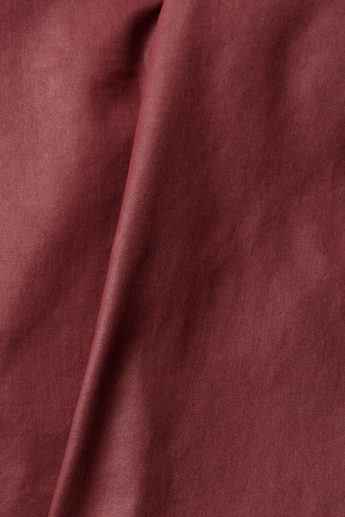 Leather effect knee-length skirt, BORDEAUX RED, detail image number 1
