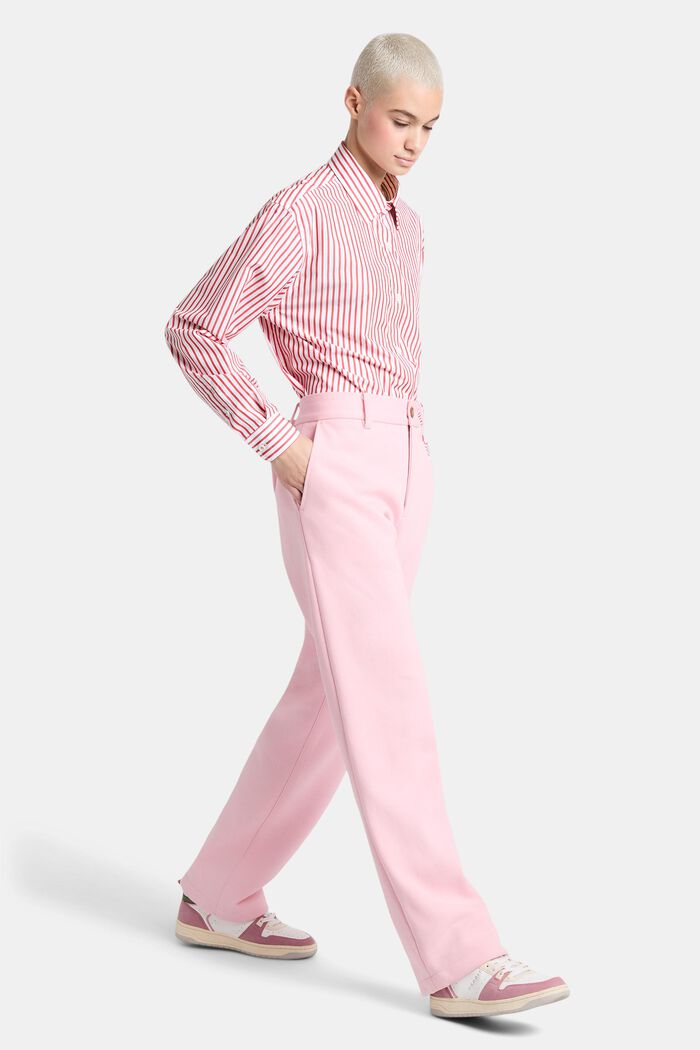 Organic Cotton-Blend Wide-Leg Trousers, PASTEL PINK, detail image number 0