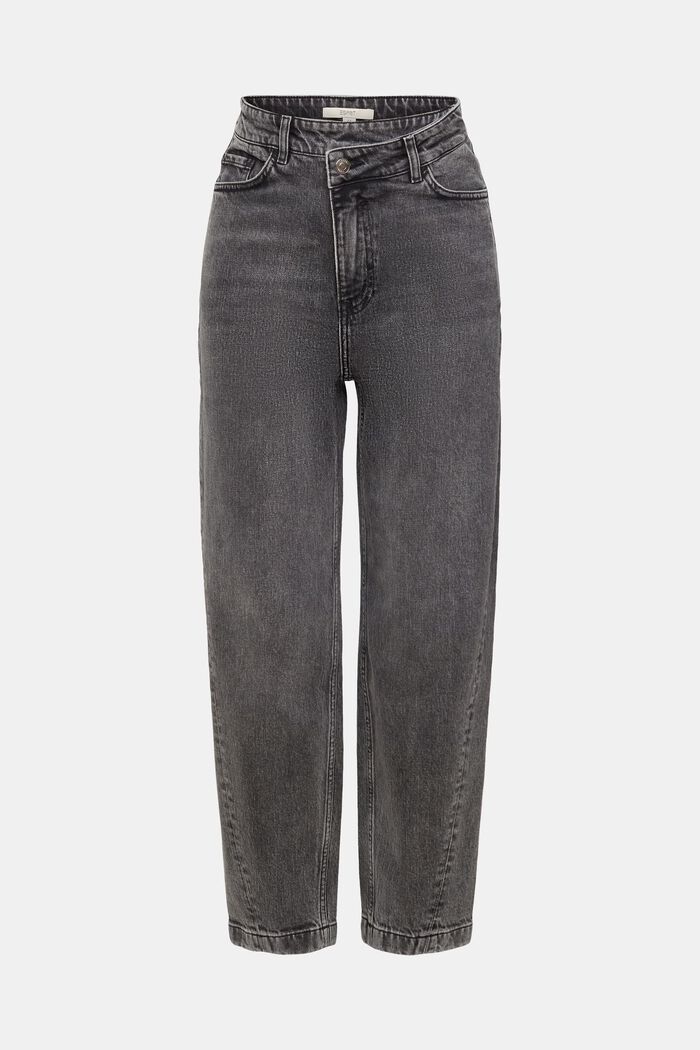 High-Rise Criss-Cross Waist Jeans, BLACK MEDIUM WASHED, detail image number 2