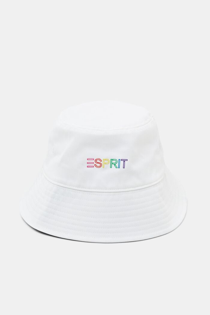 Appliqué Twill Bucket Hat, WHITE, detail image number 0