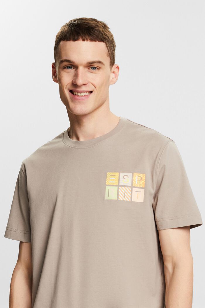 Logo Cotton Jersey T-Shirt, LIGHT TAUPE, detail image number 0