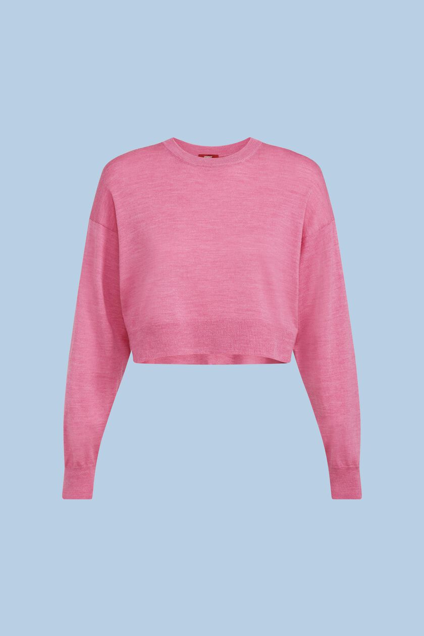 Cropped Super Fine Merino Wool Sweater