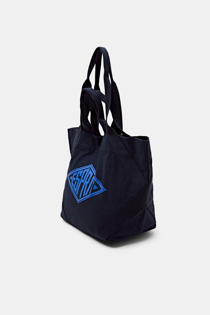 Logo Cotton Canvas Tote, NAVY, detail image number 2