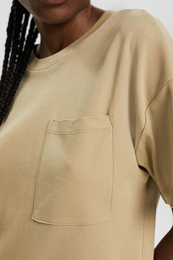 T-shirt with a breast pocket, PALE KHAKI, detail image number 0