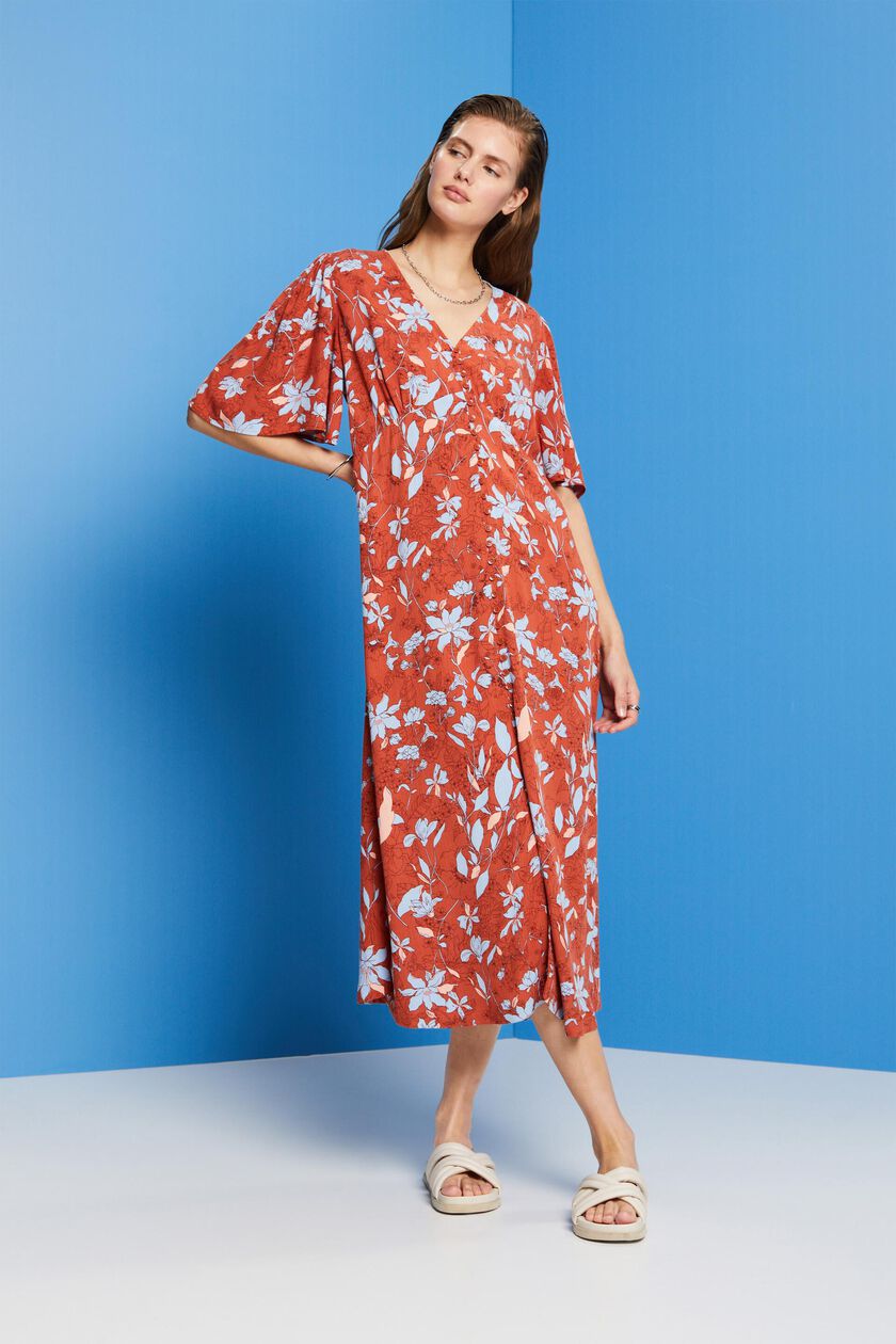 Midi dress with all-over pattern