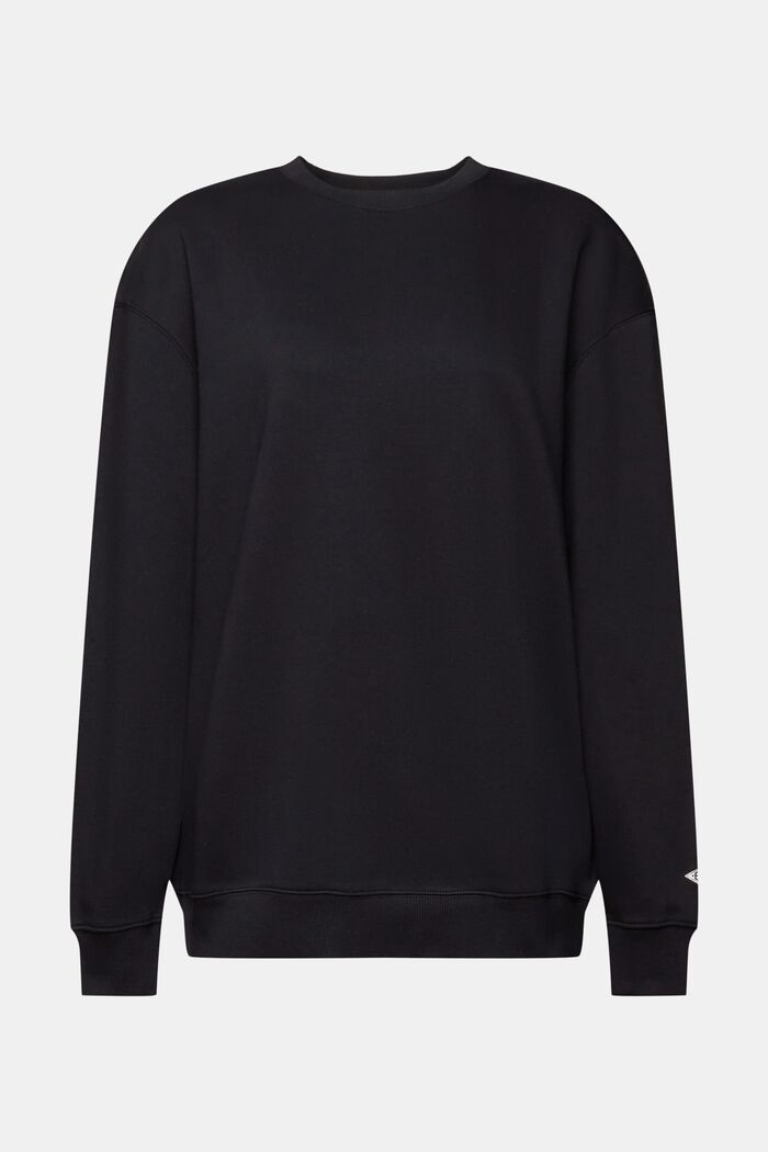 Cotton Blend Pullover Sweatshirt, BLACK, detail image number 6