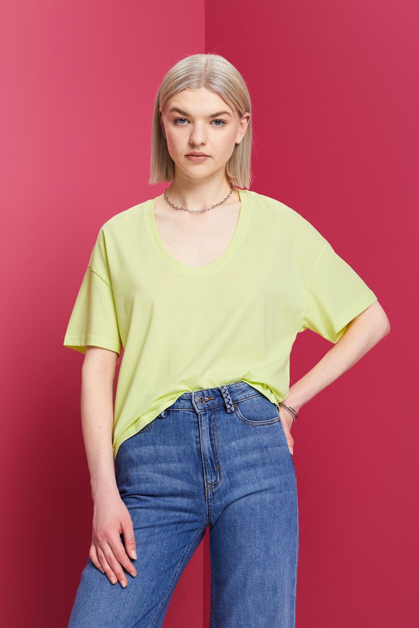 Cropped oversize t-shirt, 100% cotton
