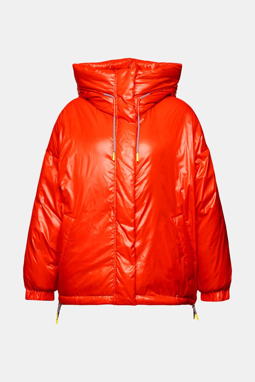 Glossed-Shell Puffer Jacket