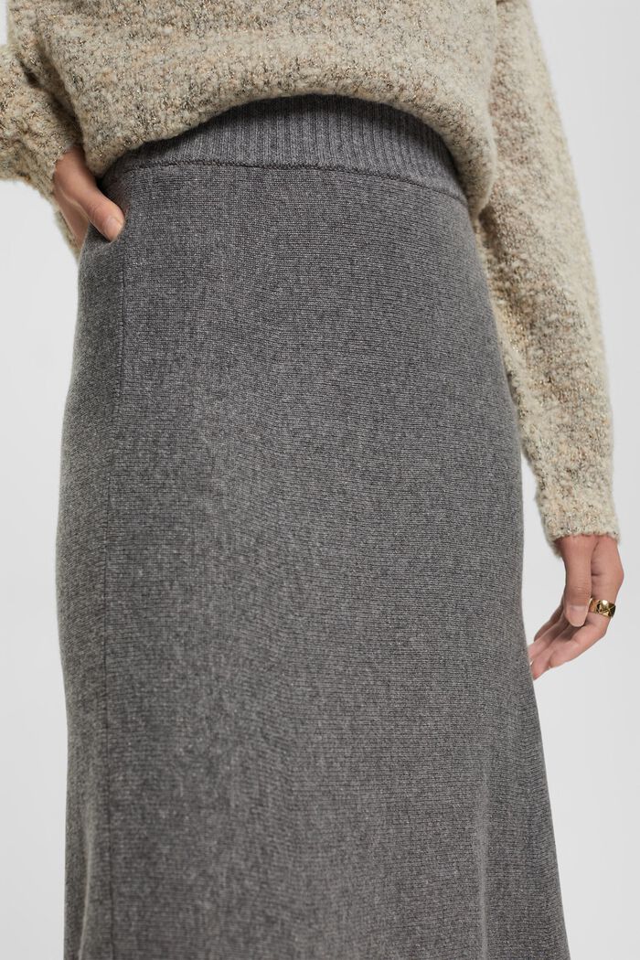 Wool blend skirt, MEDIUM GREY, detail image number 0