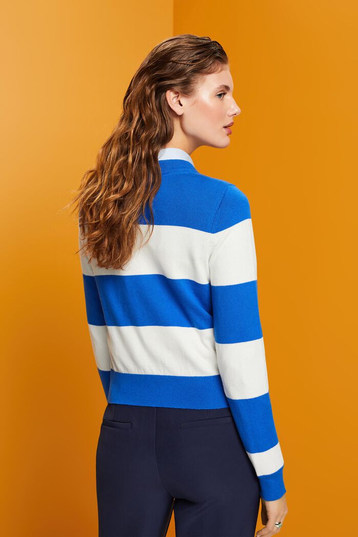 Striped cotton jumper with cashmere, BLUE, detail image number 3