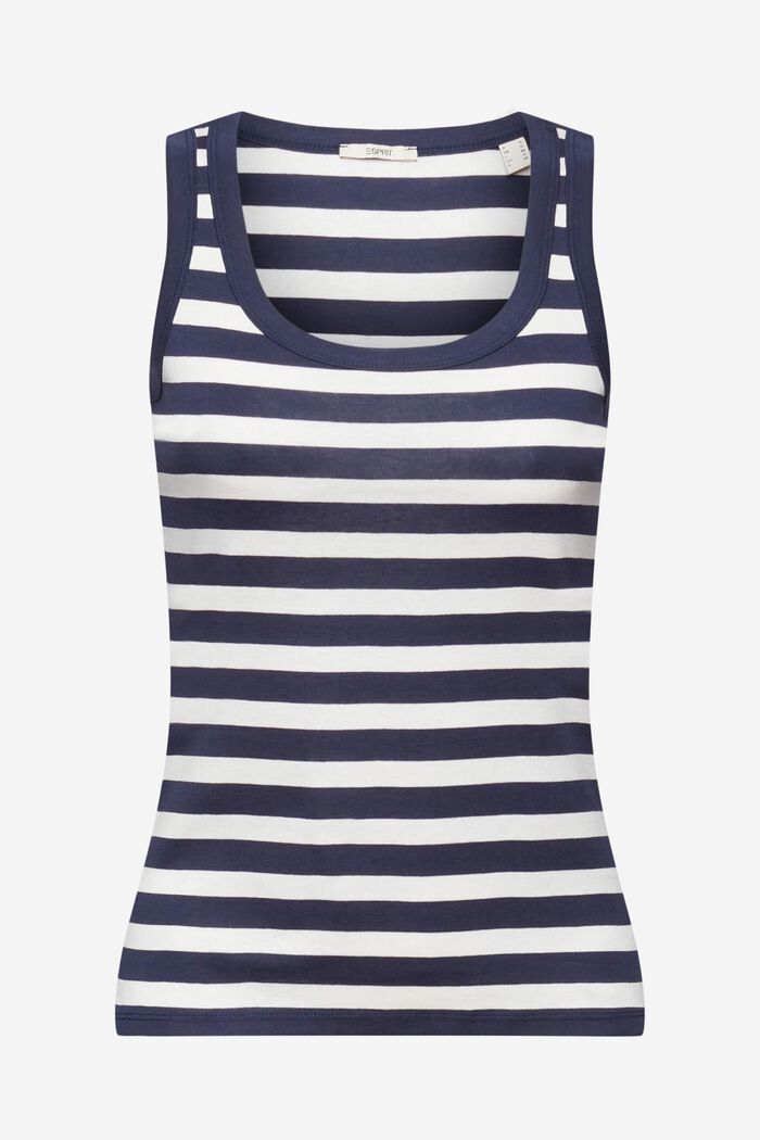 Striped Cotton Tank Top, NAVY, detail image number 6