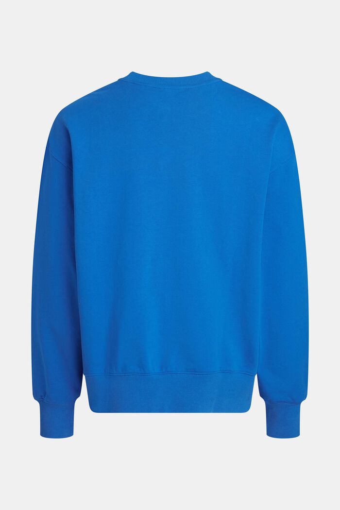 Flocked logo applique sweatshirt, BRIGHT BLUE, detail image number 5