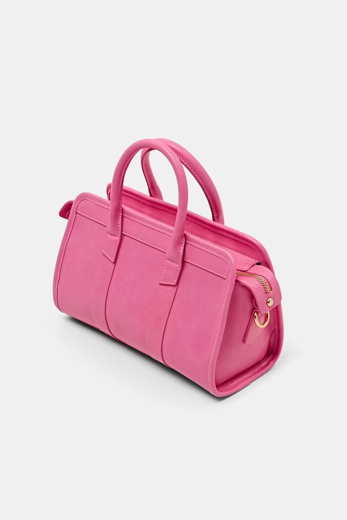 Faux Leather Top Handle Bag, PINK, detail image number 2