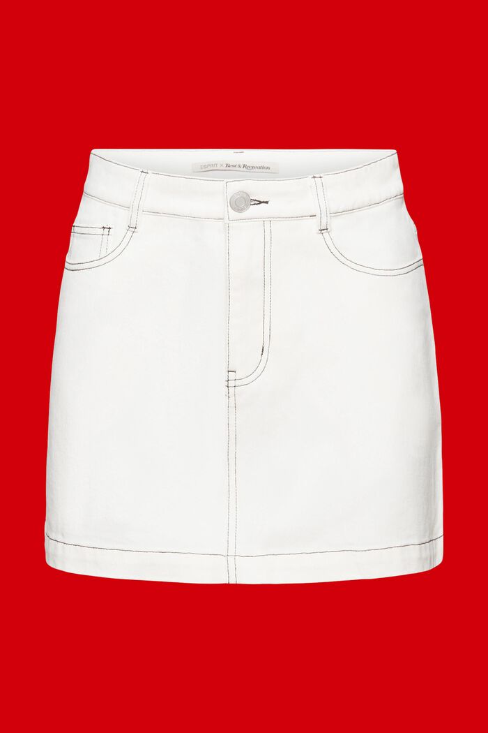 Denim Mini Skirt, WHITE, detail image number 7